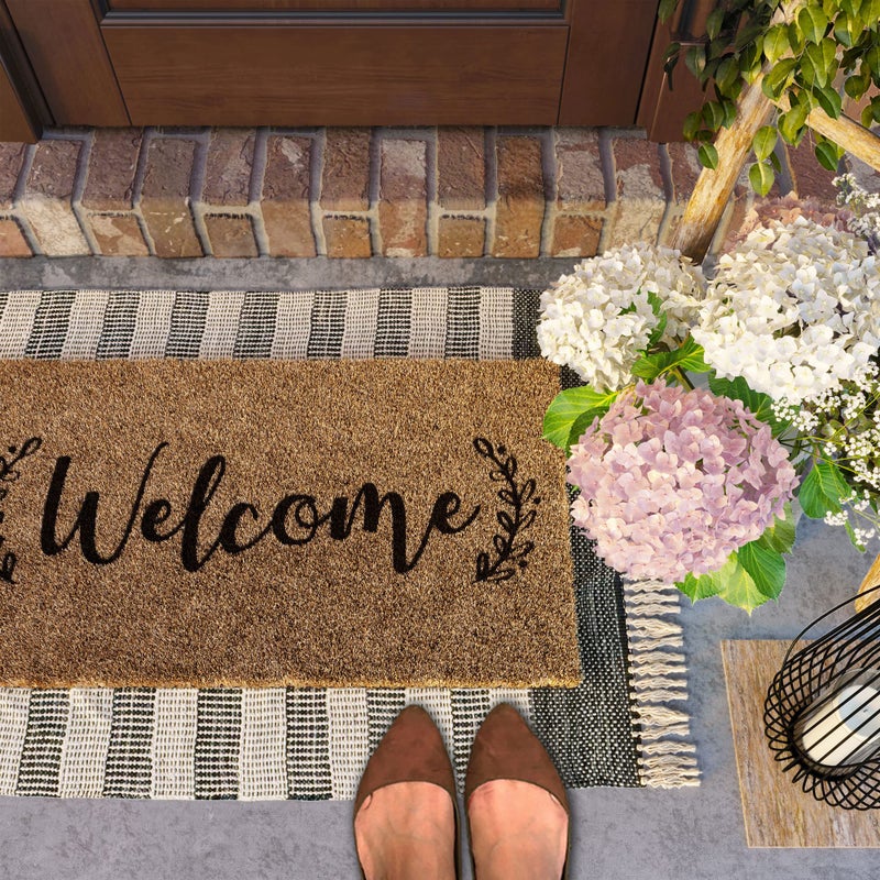 Barnyard Designs Doormat Welcome Mat for Outdoors, Large Front Door Entrance Mat, Brown (Welcome, 30x17) - Image 3